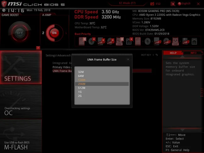 Ryzen 3 2200G Video Memory Size Testing On Linux Phoronix