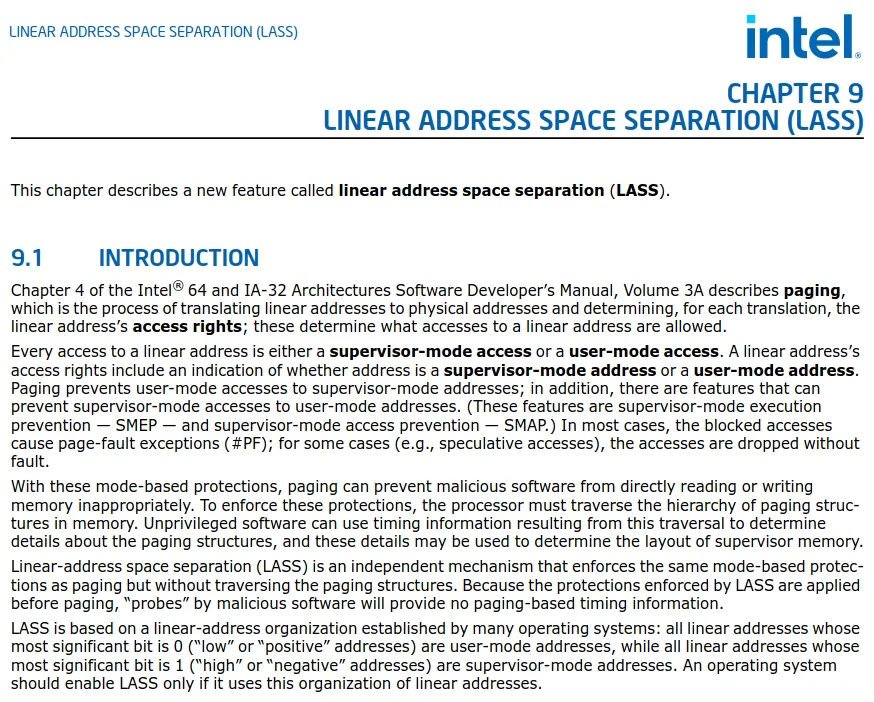 Intel LASS documentation