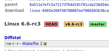 Linux 6.6-rc3 Git tag