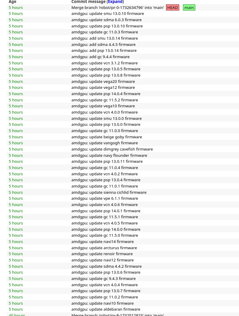 AMD firmware changes in linux-firmware.git