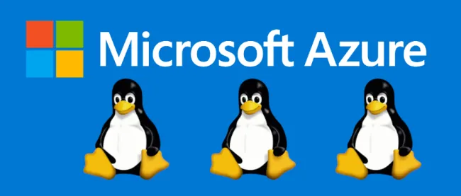 Microsoft Azure logo and Tux icons