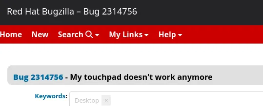 Broken touchpad bug report