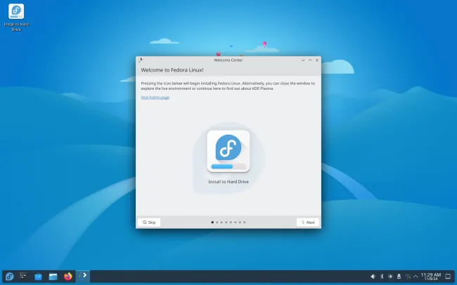 Fedora KDE desktop