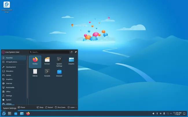 Fedora KDE desktop