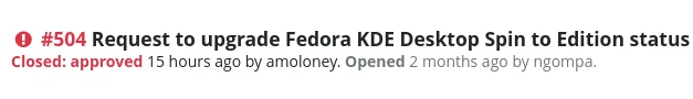 Fedora KDE promoted ticket