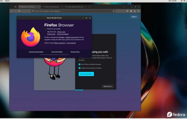 Firefox 128.0 on Linux