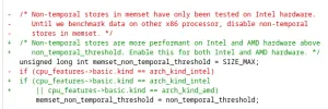 Intel's Glibc Non-Temporal Stores Memset Optimization Extended To AMD CPUs