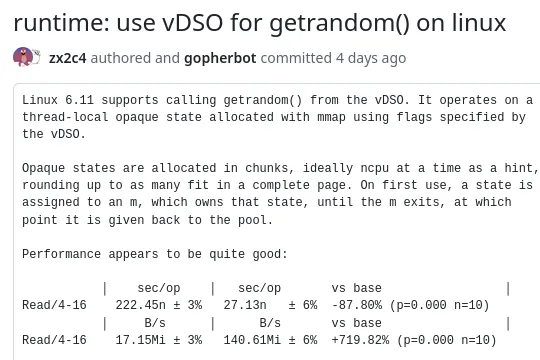 Golang Now Enables Speedier getrandom() On Linux
