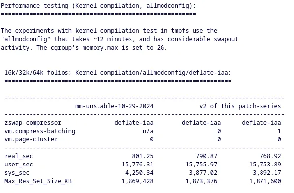 Intel IAA benchmarks