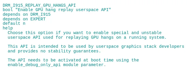 Intel hardware replay Kconfig text