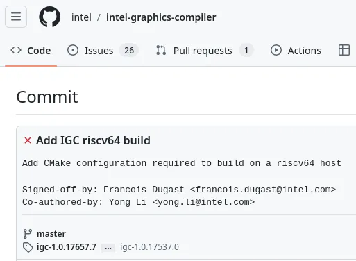 Intel IGC RISCV64 support