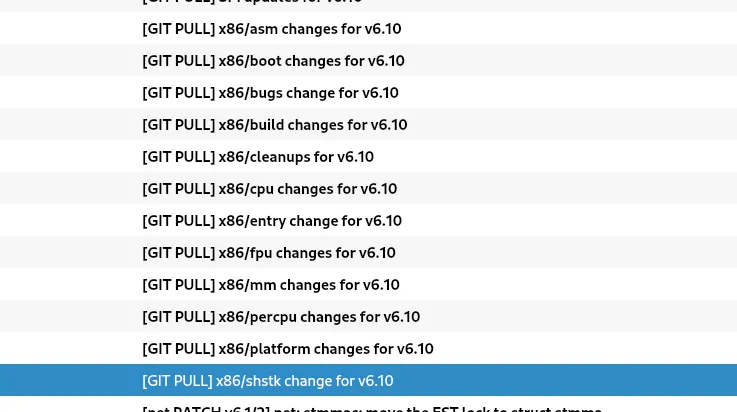 Linux 6.10 x86 pull requests