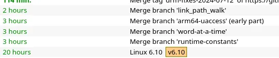 Linus branches merged