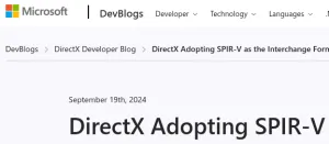 Wow! Microsoft DirectX Adopting SPIR-V Moving Forward