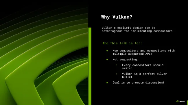 NVIDIA Vulkan Wayland compositor encouragement