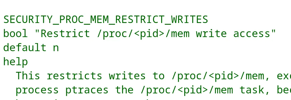 Linux 6.11 To Allow Tightening Of /proc/[pid]/mem Access For Better Security