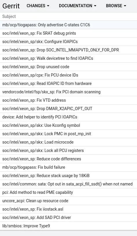 1st Gen Xeon Scalable Coreboot patches