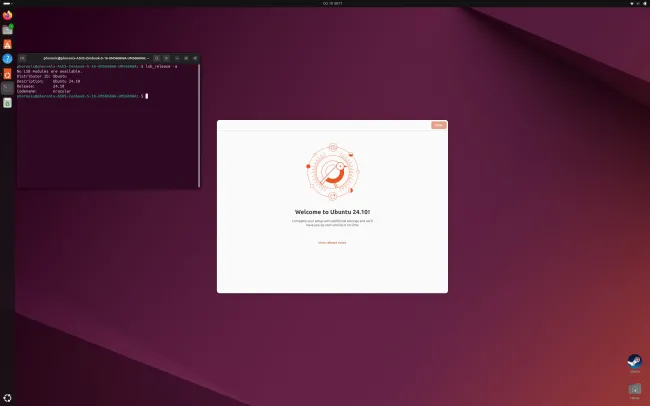 Ubuntu 24.10 desktop