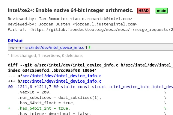 Xe2 native int64