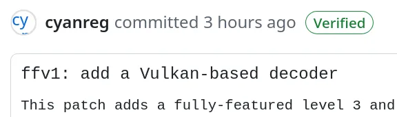 FFV1 Vulkan decoding