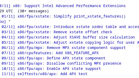 Linux kernel APX patches