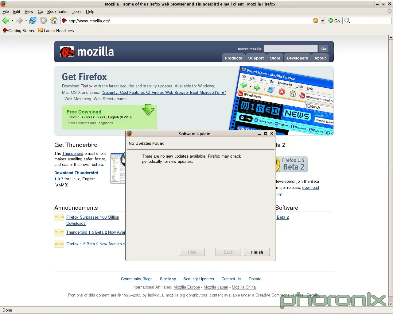 Phoronix Mozilla Firefox Thunderbird V1 5 Image Mozilla 15 05