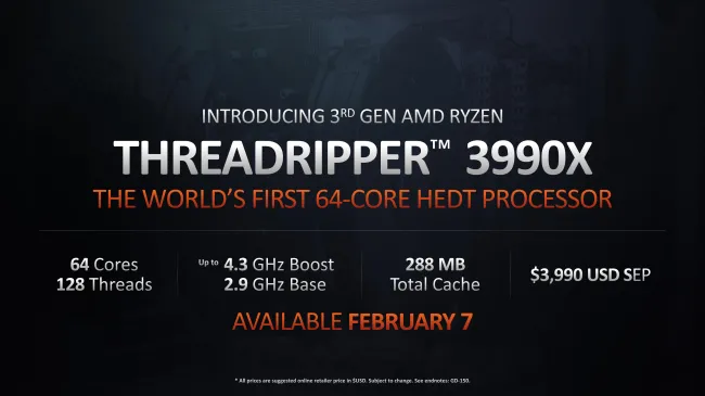 Amd ryzen best sale 9 3990x