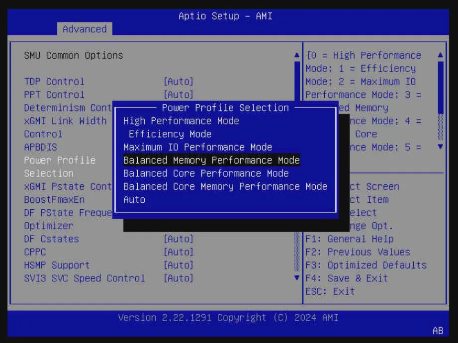 AMD Power Profile Selection