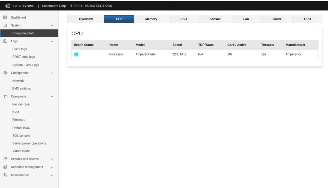 AmpereOne with OpenBMC