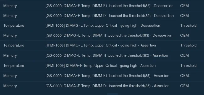 DDR5 server memory overheating