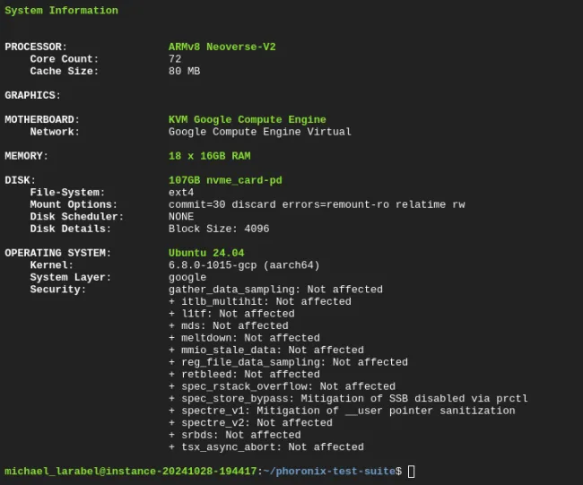 Google Axion CPU on Linux in Google Cloud