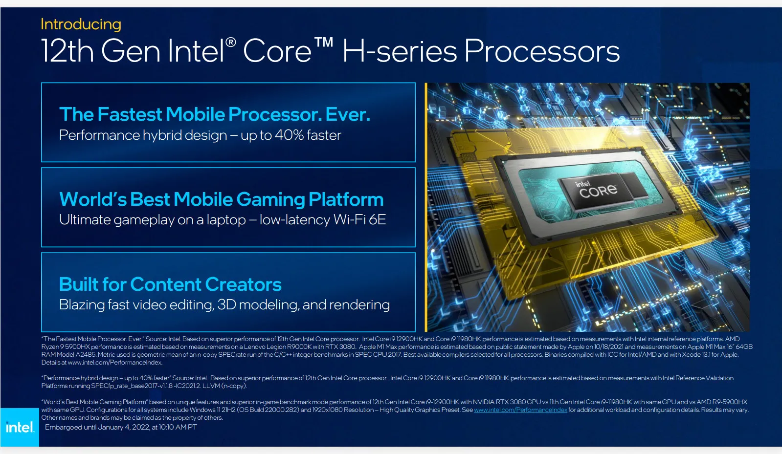 12th Gen Intel Core HX Processors Launch as World's Best Mobile