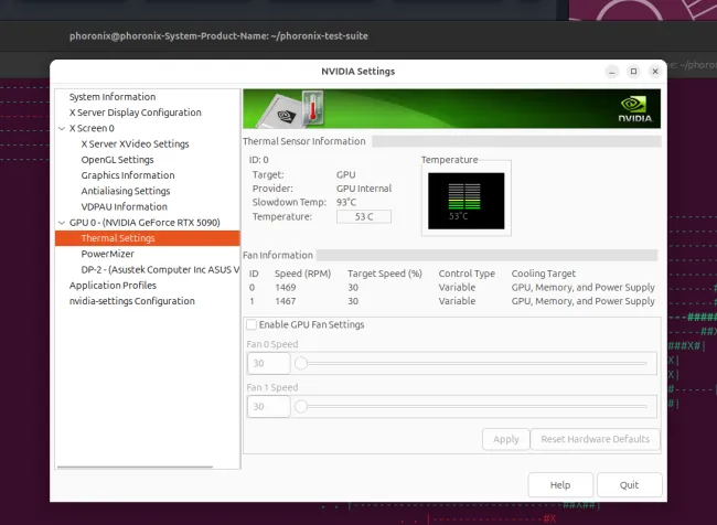 Ubuntu Linux 上の NVIDIA GeForce RTX 5090