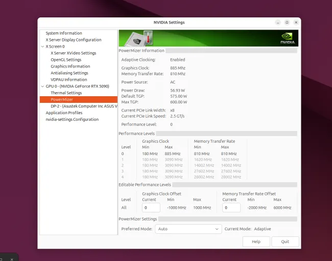 Linux 上の NVIDIA GeForce RTX 5090 FE