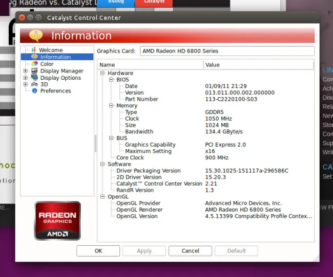 Amd on sale radeon opengl