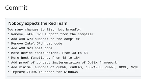 Berkomitmen pada Radeon ZLUDA Git