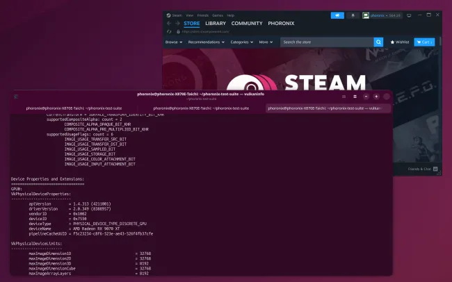 Final benchmarking snapshot comparing AMDVLK and RADV on Linux