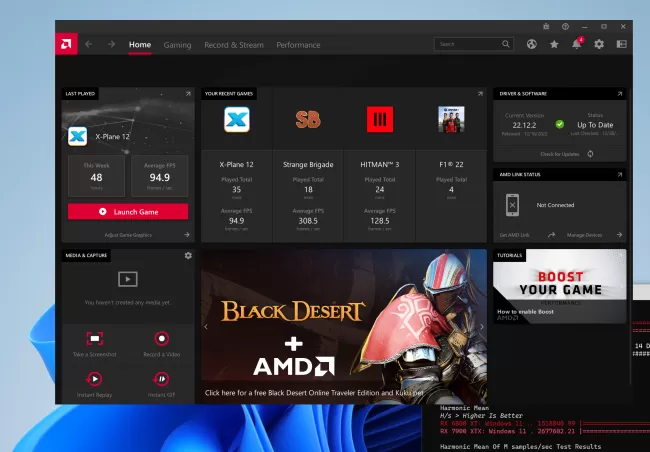 Radeon Gaming Graphics Performance Windows 11 vs. Linux GPU