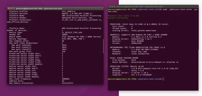 Benchmarking Radeon Open Compute ROCm 1.4 OpenCL Phoronix