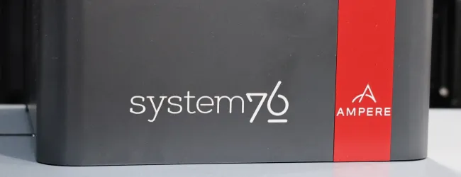 System76 Thelio Astra with Ampere logo