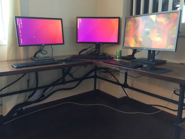 Building A Massive L Shaped Desk For A Better Workflow More Monitors Space Phoronix